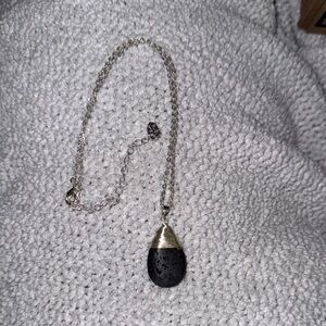 Silver and Black Teardrop Pendant Necklace****FINAL MARKDOWN****